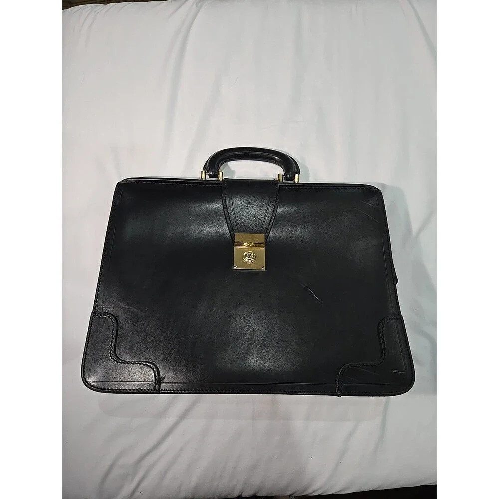 PEAL & CO / BROOKS BROTHERS / SWAINE ADENEY Vintage Leather Briefcase. England. - Picture 1 of 13